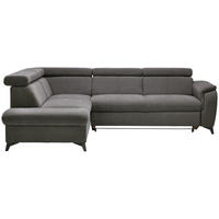 Ecksofa inkl. Funktionen in Chenille Anthrazit  - Anthrazit/Schwarz, Design, Textil/Metall (203/260cm) - Stylife