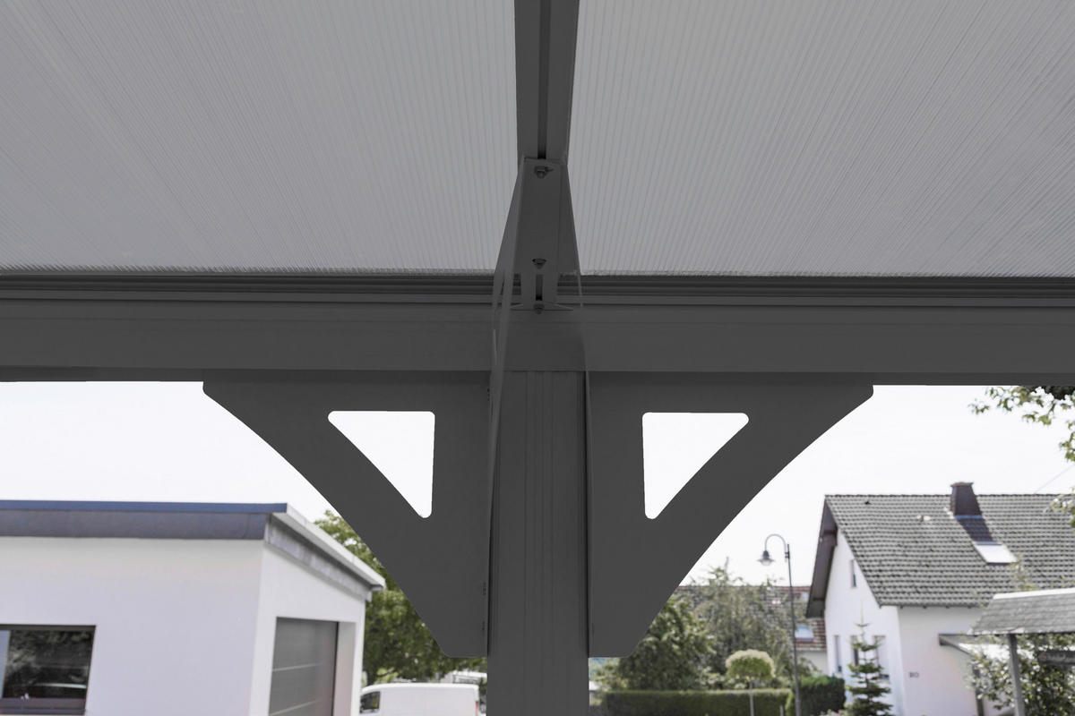 CARPORT 300/220/576 cm Aluminium  - Anthrazit, Basics, Kunststoff/Metall (300/220/576cm) - Ambia Garden