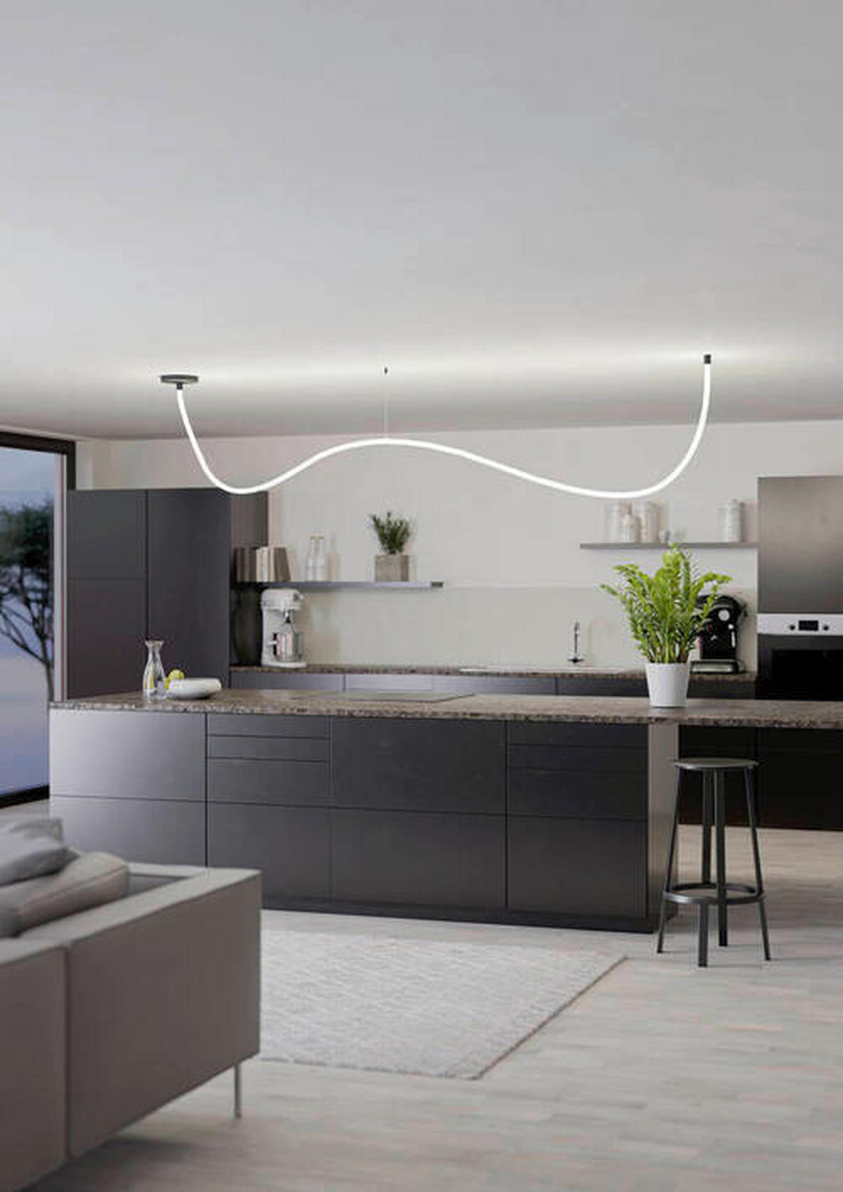 LICHTSCHLAUCH  - Schwarz/Weiß, Design, Kunststoff/Metall (2,2/400cm) - Eglo
