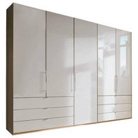 FALTTÜRENSCHRANK in Eichefarben, Champagner  - Chromfarben/Champagner, Konventionell, Glas/Holzwerkstoff (250/216/58cm) - Venda