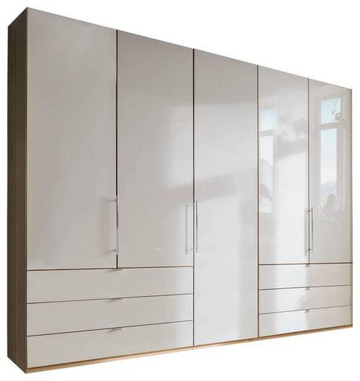 FALTTÜRENSCHRANK in Eichefarben, Champagner  - Chromfarben/Champagner, Konventionell, Glas/Holzwerkstoff (250/216/58cm) - Venda