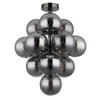 DECKENLEUCHTE  39,5/50 cm    - Schwarzchrom/Grau, Design, Glas/Metall (39,5/50cm) - Globo