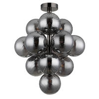 DECKENLEUCHTE  39,5/50 cm    - Schwarzchrom/Grau, Design, Glas/Metall (39,5/50cm) - Globo
