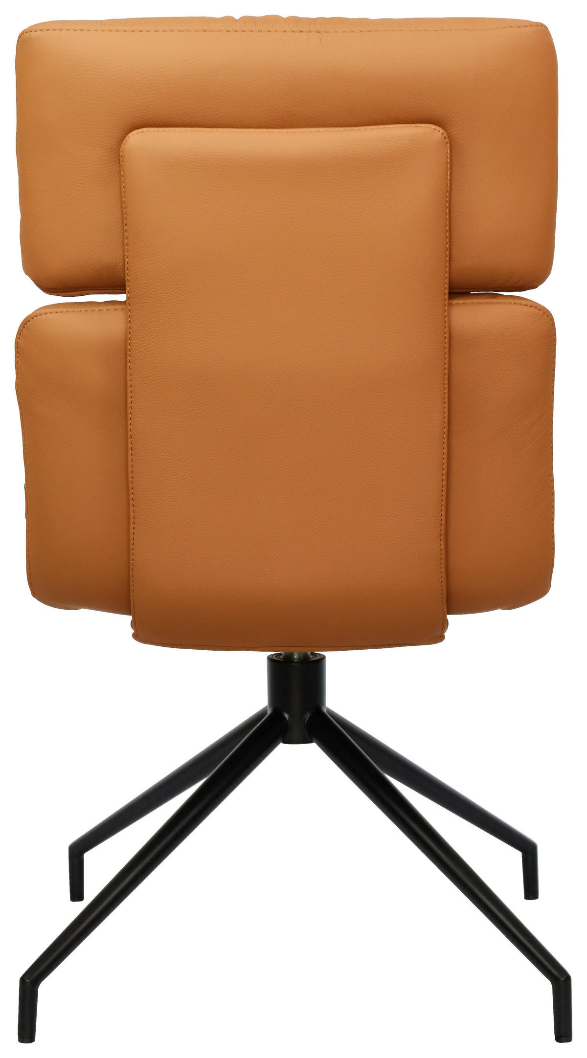 STUHL Echtleder Schwarz, Cognac  - Cognac/Schwarz, Design, Leder/Metall (50/92/64,5cm) - Dieter Knoll