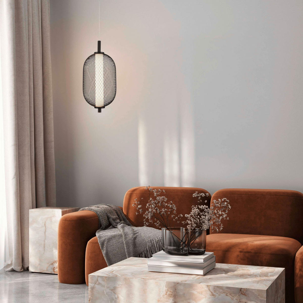 LED-PENDELLEUCHTE 15/15/140 cm  - Schwarz/Weiß, KONVENTIONELL, Kunststoff/Metall (15/15/140cm)