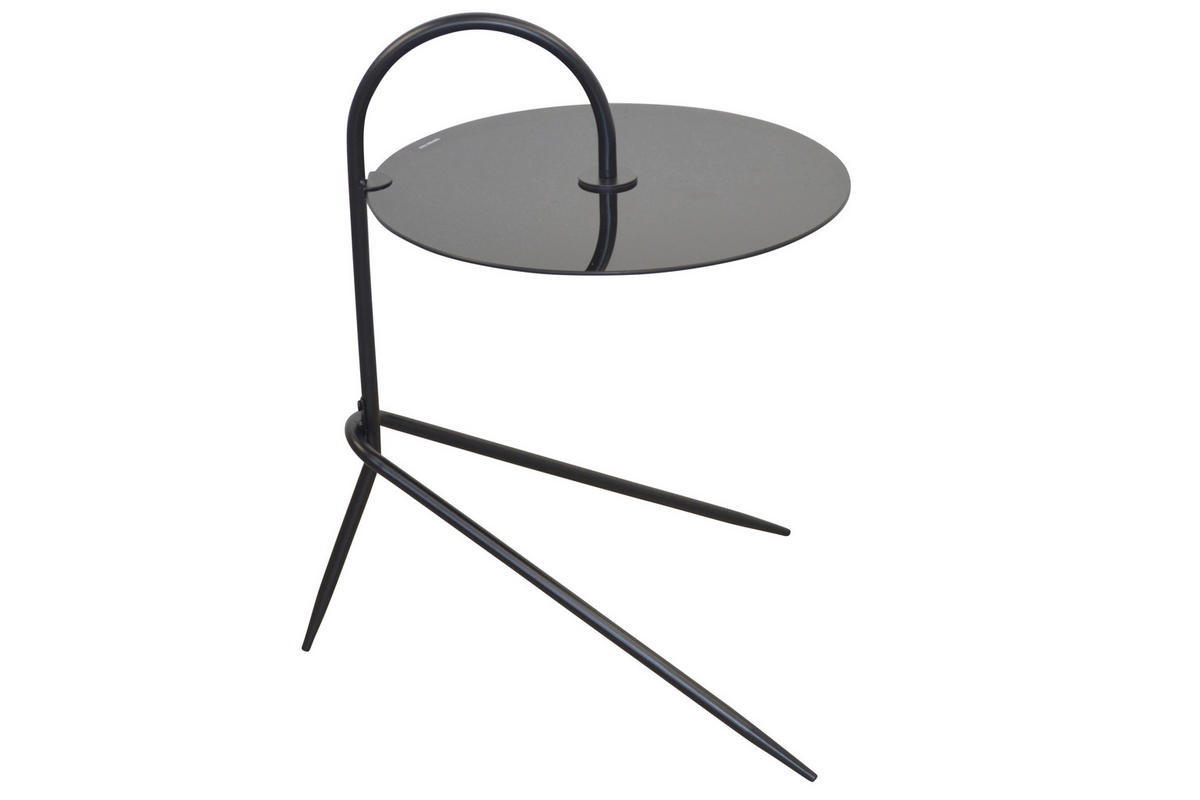 BEISTELLTISCH 45/52/64 cm Schwarz rund  - Schwarz, Design, Glas/Metall (45/52/64cm) - MID.YOU