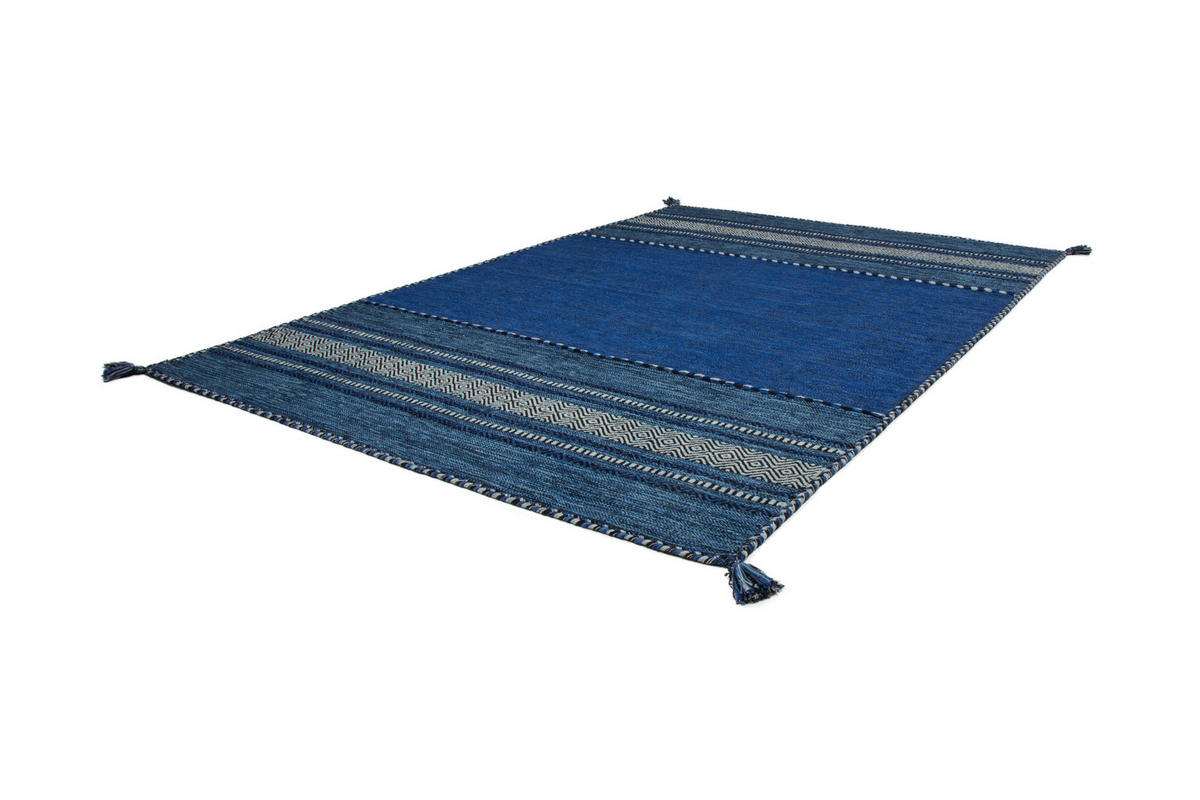 FLACHWEBETEPPICH 120/170 cm Blau  - Blau, Basics, Textil (120/170cm) - Novel