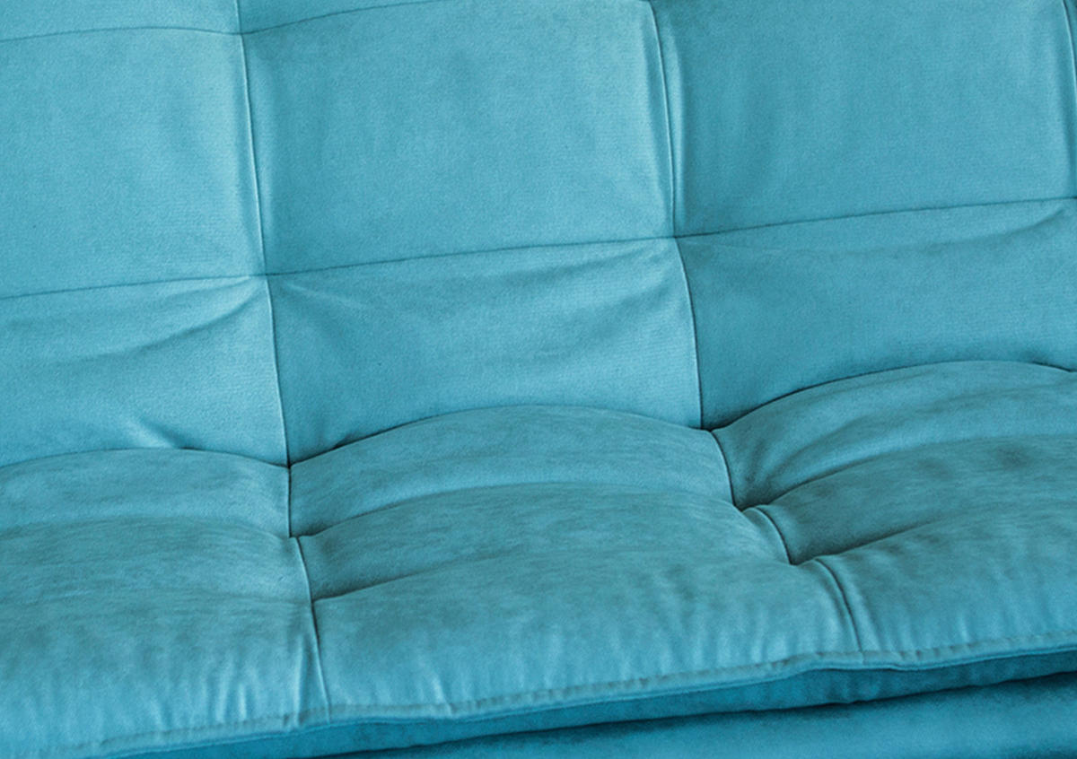SCHLAFSOFA Mikrofaser, gesteppt Hellblau  - Schwarz/Hellblau, MODERN, Holz/Textil (194/100/90cm) - P & B