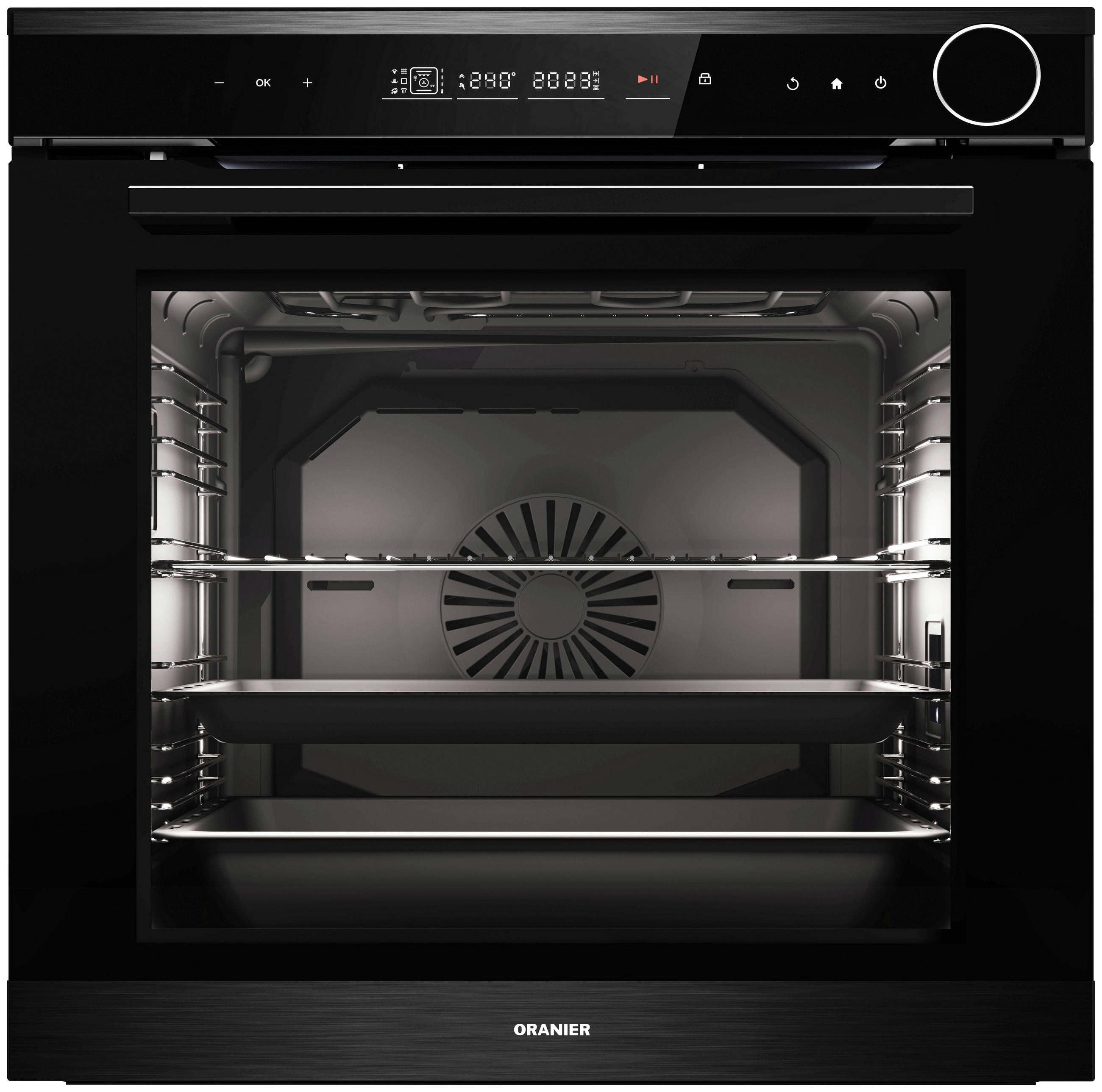 EINBAUBACKOFEN EBD830  - Schwarz, Basics, Glas/Metall (59,6/59,5/56,9cm) - Oranier