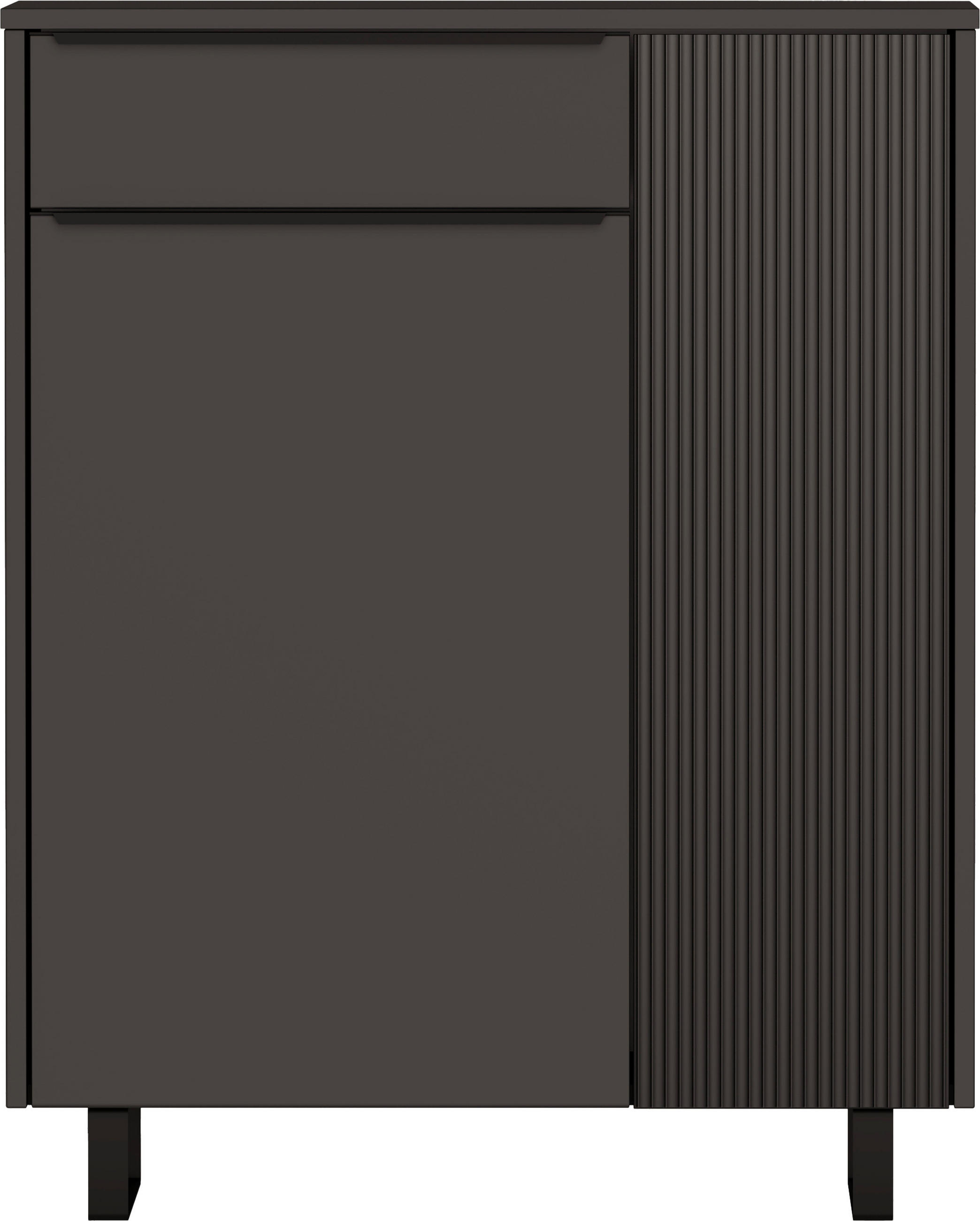 SCHUHSCHRANK  in 84/105/34 cm  - Anthrazit/Schwarz, Design, Glas/Holzwerkstoff (84/105/34cm) - Dieter Knoll