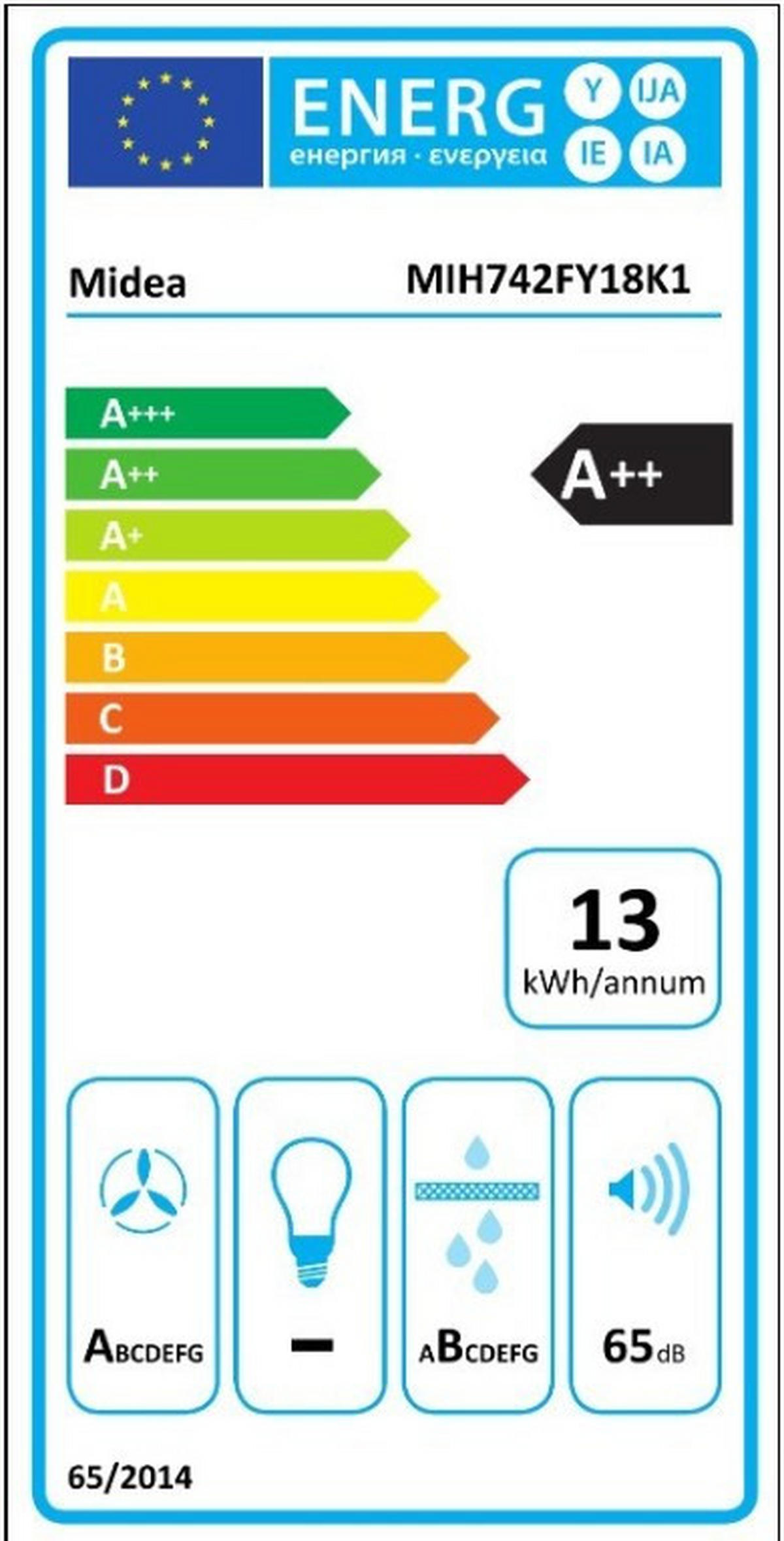 KOCHFELD-DUNSTABZUG-KOMBI MIH742FY18K1  - Schwarz, Basics, Glas/Kunststoff (80/23.7/52cm) - Midea