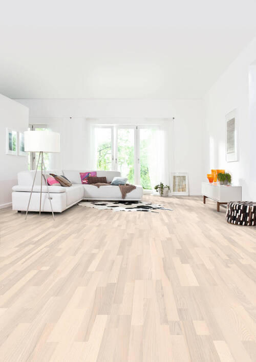 PARKETTBODEN Living by HARO PARKETT 2500 SB SL  per  m² - Weiß, Basics, Holzwerkstoff (18/108.5cm) - Living by HARO