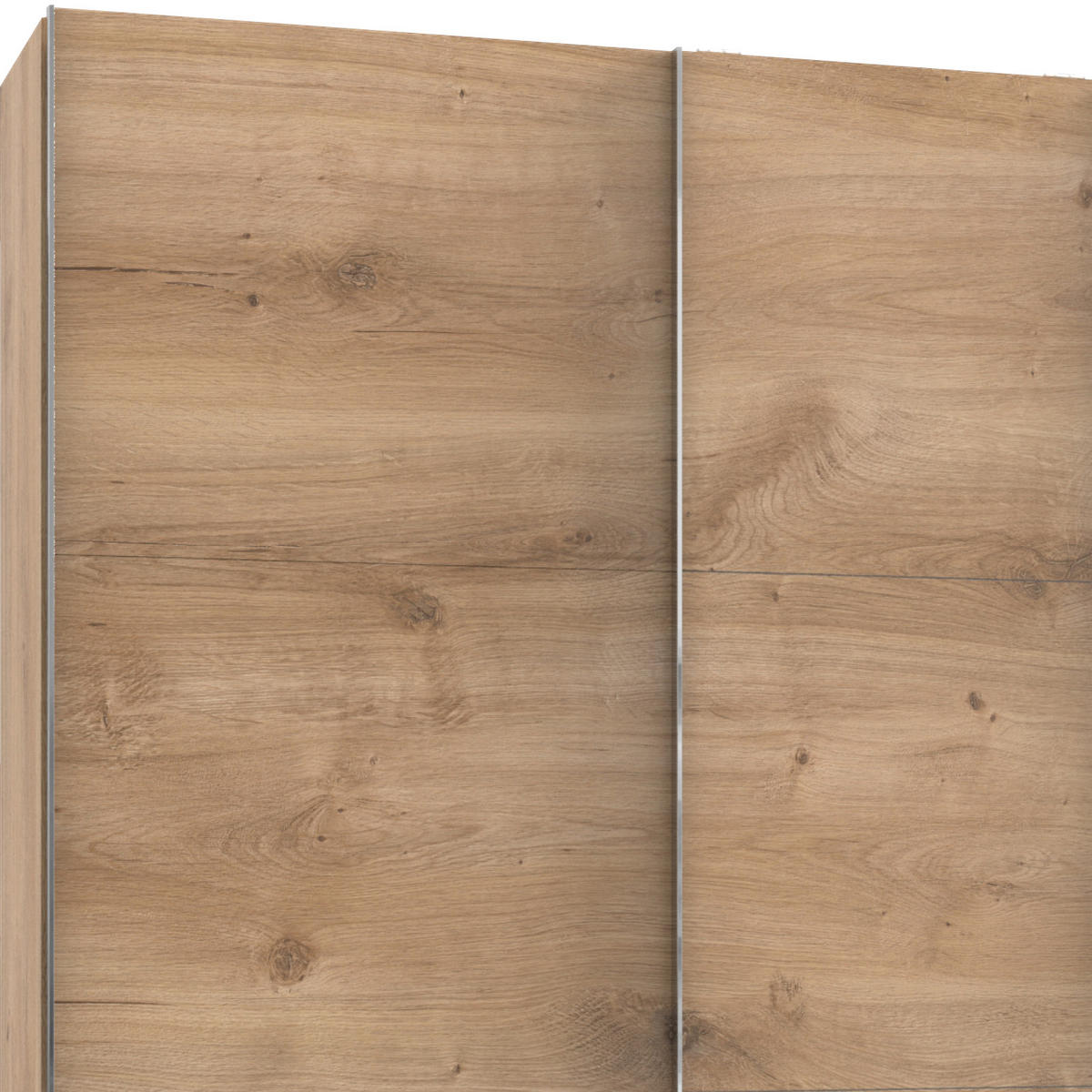 SCHWEBETÜRENSCHRANK 350,00/216,00/65,00 cm Eichefarben  - Chromfarben/Eichefarben, Basics, Holzwerkstoff/Metall (350,00/216,00/65,00cm) - MID.YOU