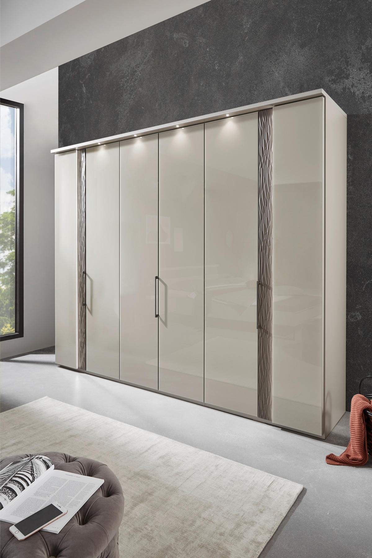 OMARA S KLASIČNIMI VRATI, siva  - siva/antracit, Design, kovina/steklo (300/236cm) - Dieter Knoll