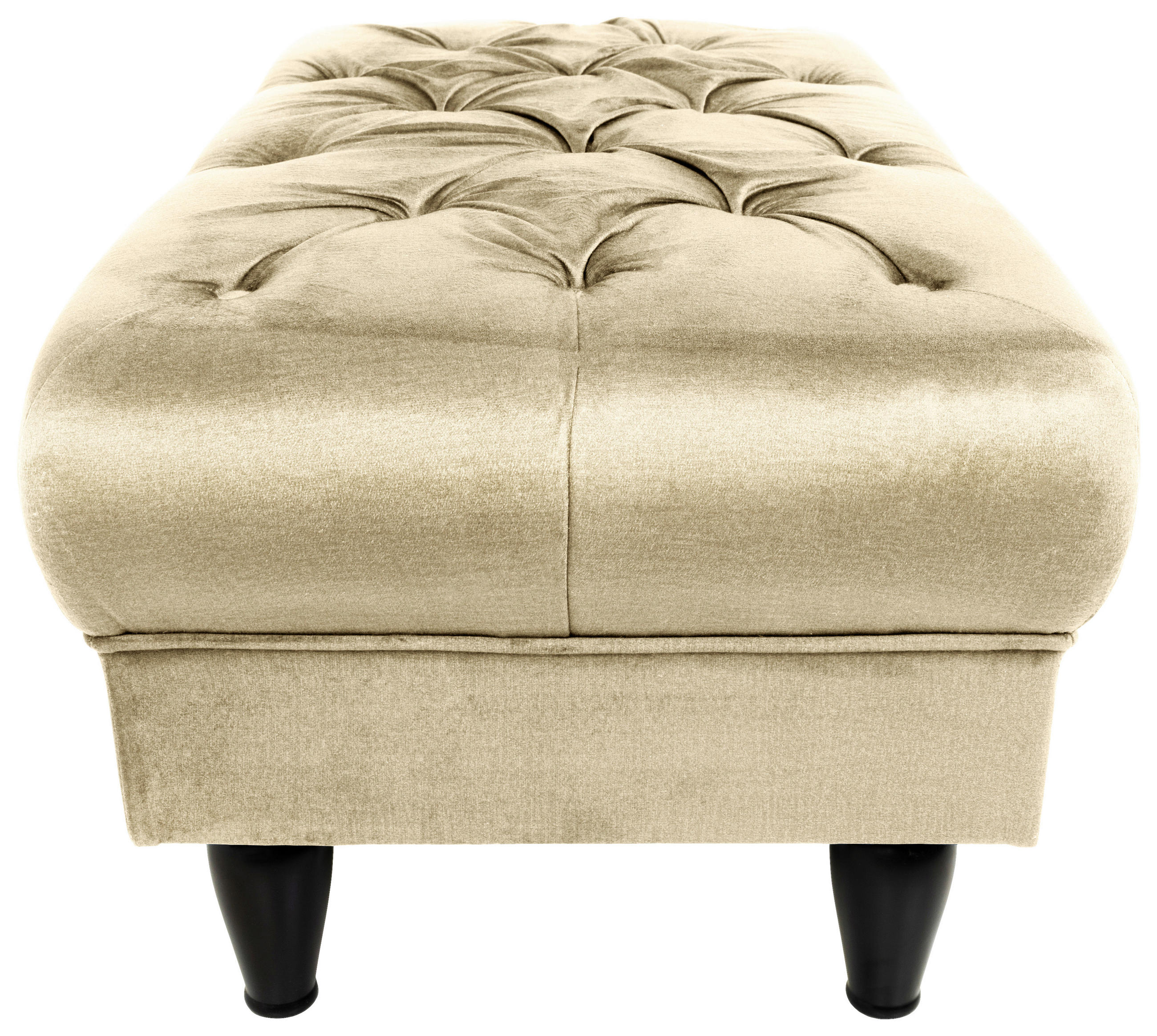 Thumbnail - Mid.you Hocker, Beige, Textil, Buche, vollmassiv, rechteckig, 110x44x56 cm, Made in EU, Wohnzimmer, Hocker, Sitzhocker