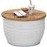 COUCHTISCH Mangoholz massiv rund Naturfarben, Weiß - Naturfarben/Weiß, Trend, Holz/Metall (58/58/40cm) - Carryhome COUCHTISCH Mangoholz massiv rund Naturfarben, Weiß - Naturfarben/Weiß, Trend, Holz/Metall (58/58/40cm) - Carryhome