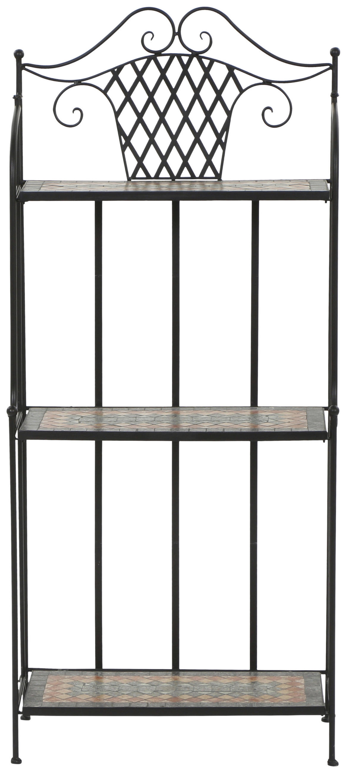 GARTENREGAL Keramik, Metall  - Multicolor/Schwarz, MODERN, Keramik/Metall (62/142/29cm) - Siena Garden
