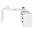 ECKSCHREIBTISCH 170/140/75 cm  in Weiß Hochglanz  - Weiß Hochglanz/Anthrazit, Design, Holzwerkstoff/Metall (170/140/75cm) - Carryhome