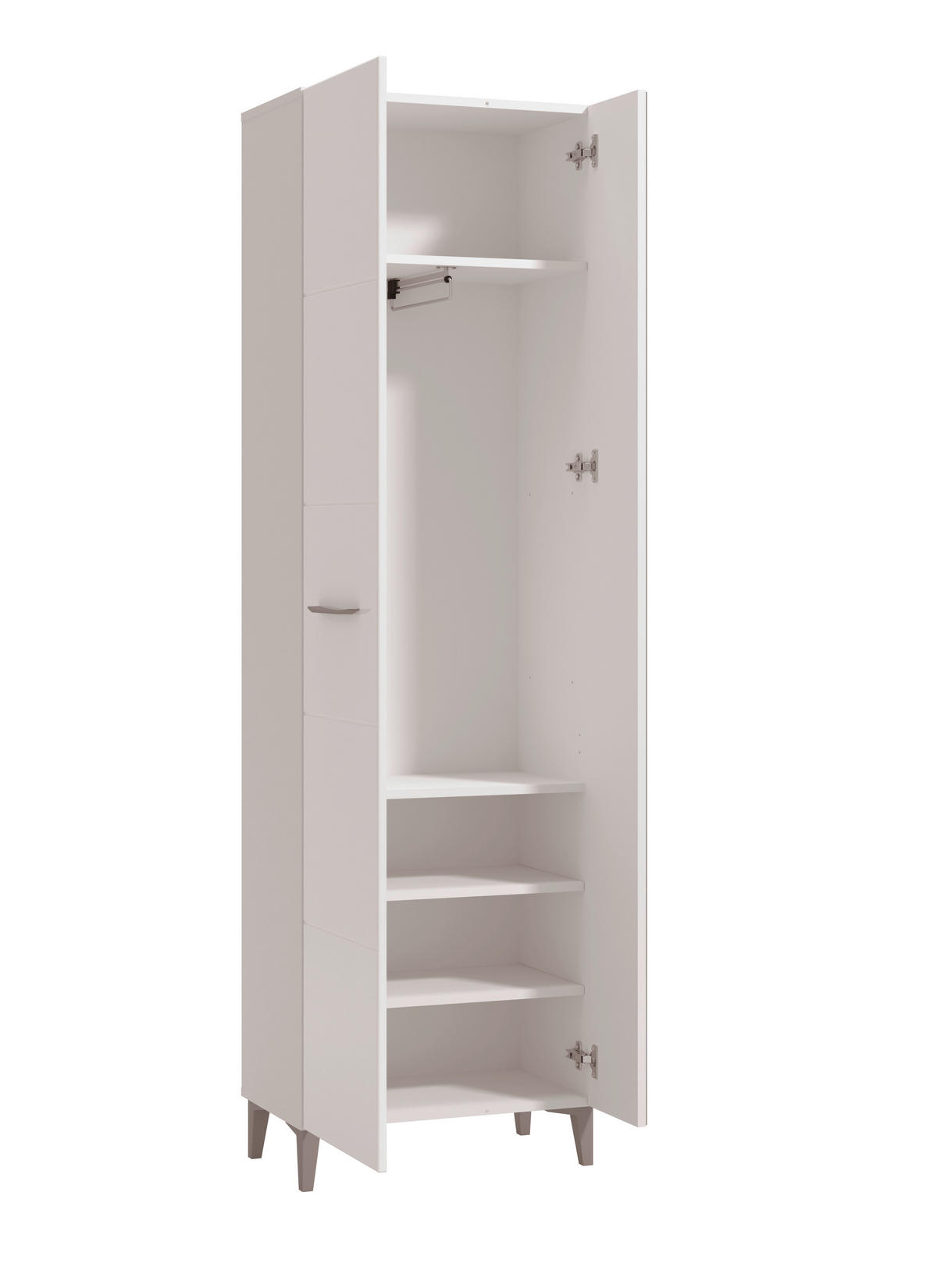 ELŐSZOBASZEKRÉNY 58/195/35 cm  - magasfényű fehér/fehér, Basics, faalapú anyag/Üveg (58/195/35cm) - Xora