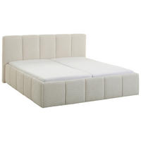 POLSTERBETT 180/200 cm,  in Creme,  - Creme/Schwarz, Design, Holz/Textil (180/200cm) - Xora