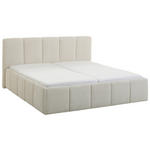 POLSTERBETT 180/200 cm,  in Creme,  - Creme/Schwarz, Design, Holz/Textil (180/200cm) - Xora