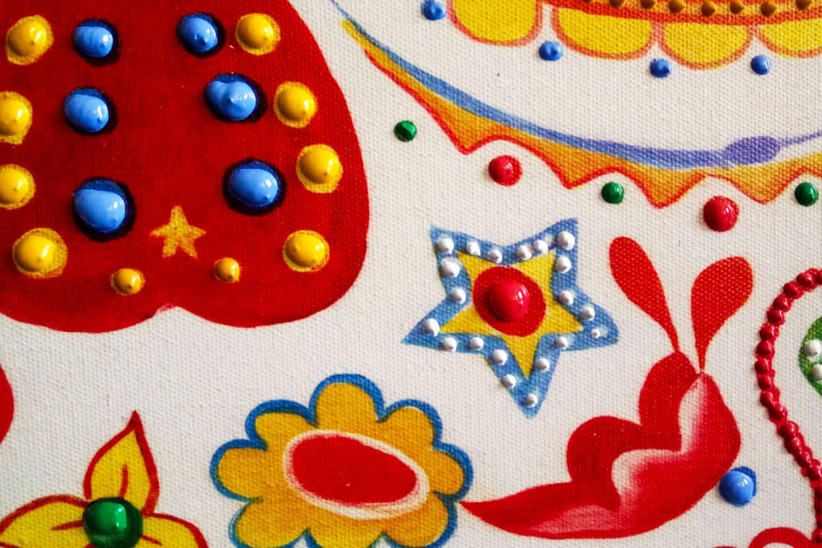 OLJEMÅLNING 90/90 cm  - multicolor, Trend, trä/textil (90/90cm) - Kayoom