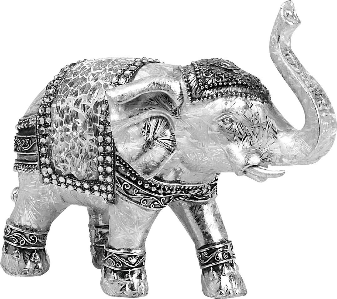 DEKORAČNÍ SLON - bílá/barvy stříbra, Lifestyle, plast (15/6,5/12,5cm) - Ambia Home