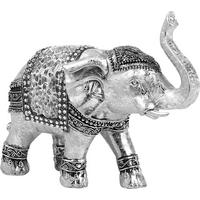DEKOELEFANT - Weiss/Silberfarben, Lifestyle, Kunststoff (15/6,5/12,5cm) - Ambia Home