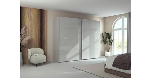 SCHWEBETÜRENSCHRANK 271/223/68 cm 2-türig Seidengrau  - Seidengrau/Alufarben, Design, Glas/Holzwerkstoff (271/223/68cm) - Xora