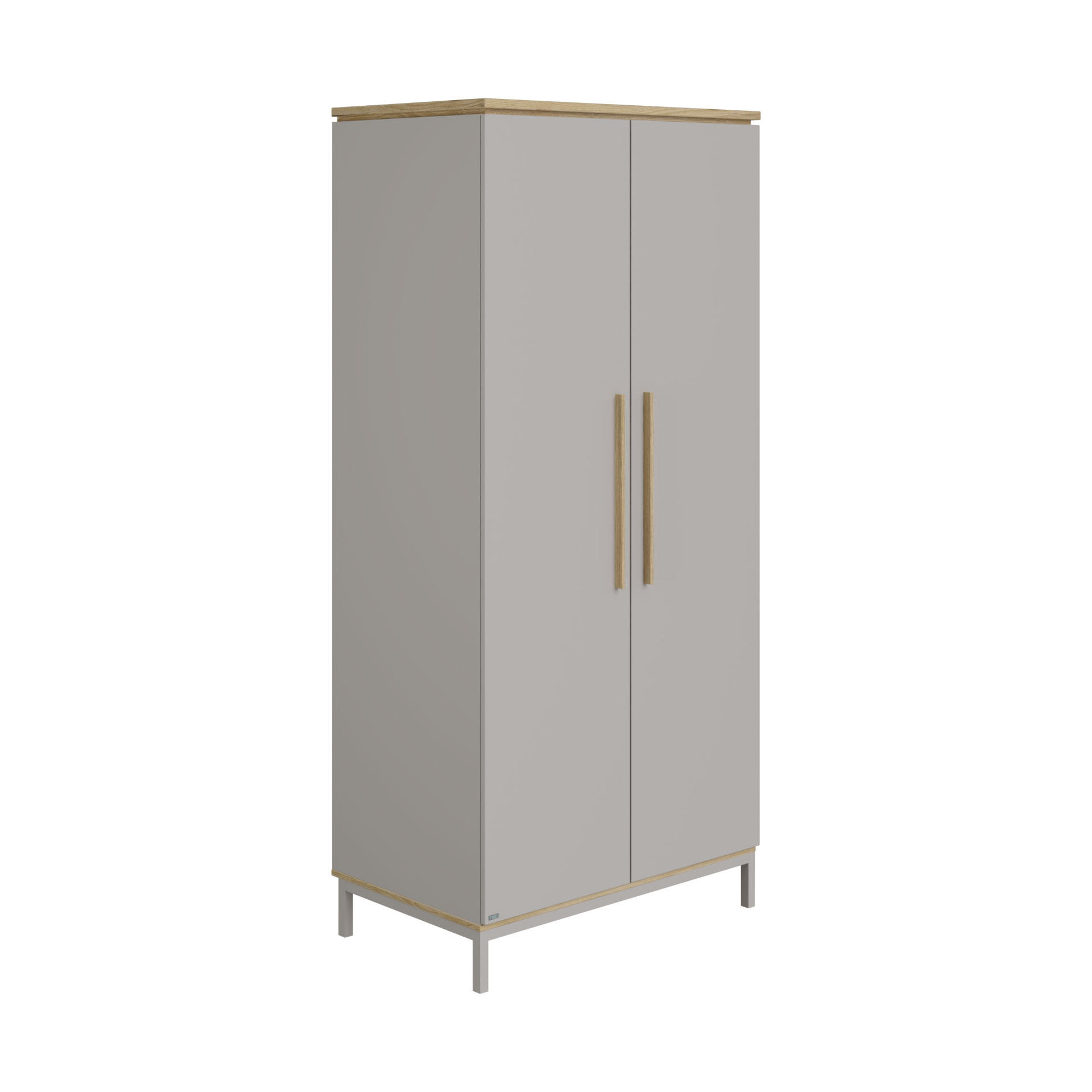 BABYKLEIDERSCHRANK Benne Eichefarben, Hellgrau  - Eichefarben/Hellgrau, Basics, Holz/Holzwerkstoff (94,8/201,9/55,6cm) - Paidi
