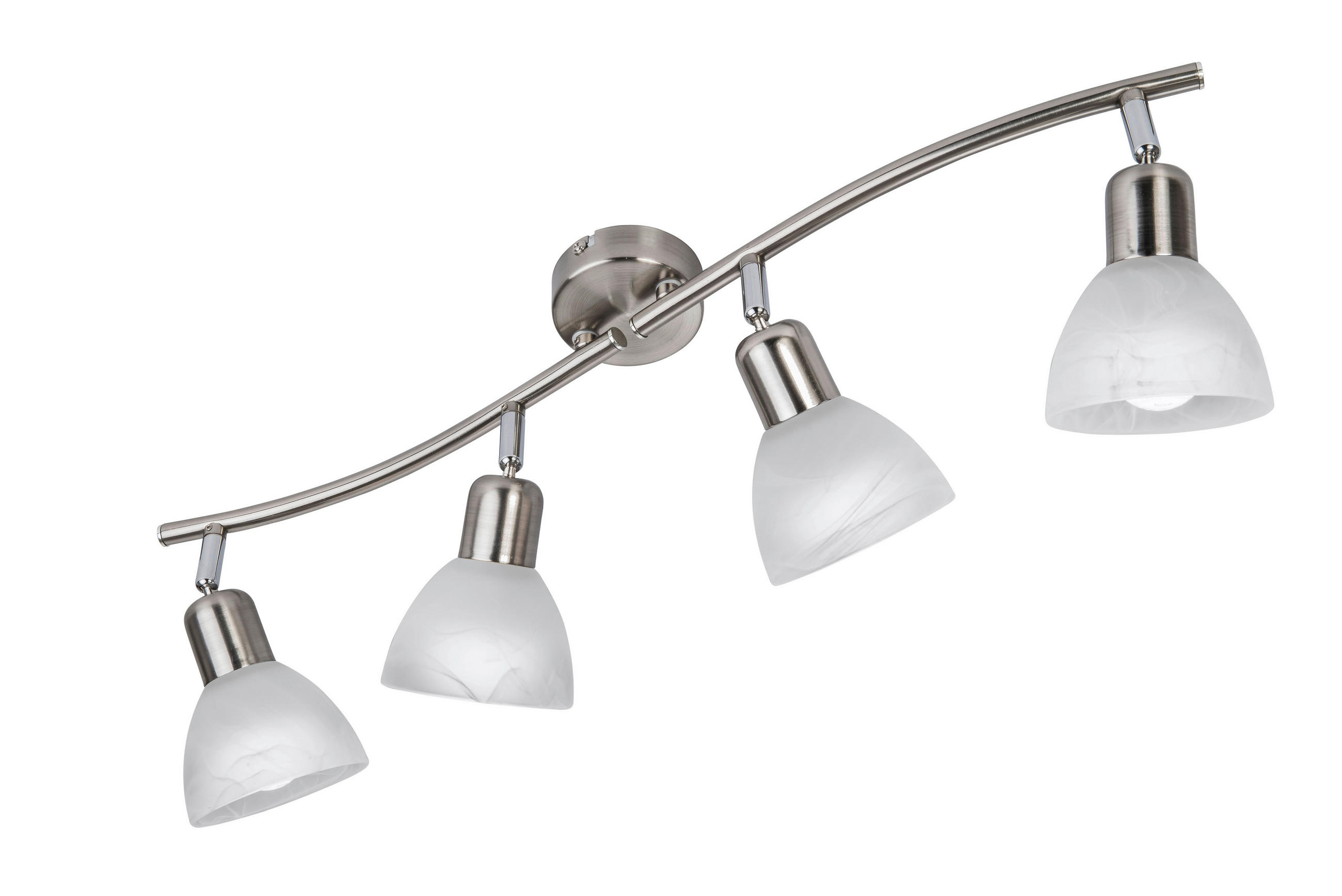 STRAHLER - Weiß/Nickelfarben, Design, Glas/Metall (70cm) - Xora