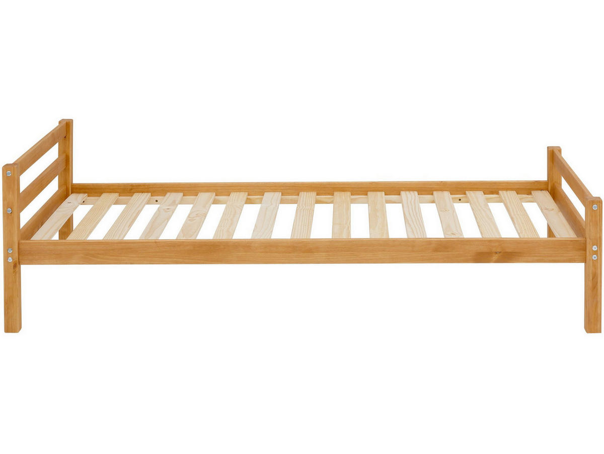 BETT 90/200 cm  in Naturfarben, Kieferfarben  - Naturfarben/Kieferfarben, Design, Holz (90/200cm) - MID.YOU