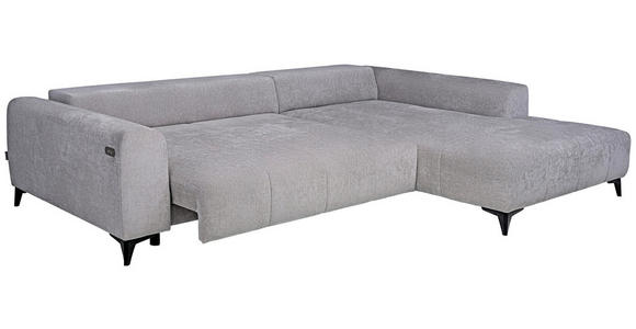 ECKSOFA  in Chenille Hellgrau  279/222 cm  - Hellgrau/Schwarz, KONVENTIONELL, Kunststoff/Textil (279/222cm) - Hom`in
