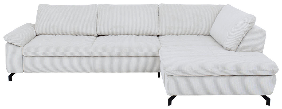 HÖRNSOFFA i manchester, velour ljusgrå  - ljusgrå/svart, Design, metall/textil (291/197cm) - Beldomo Style