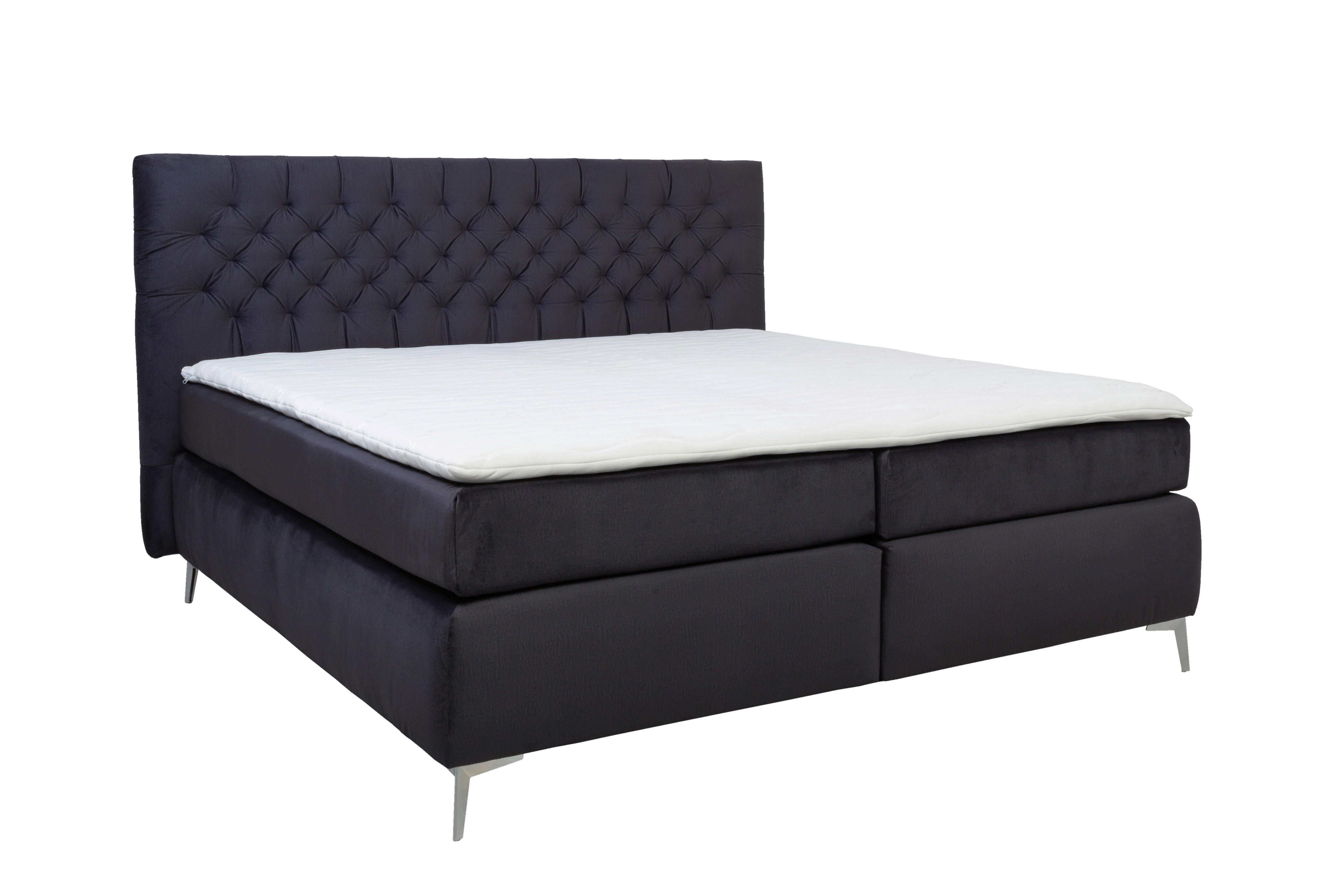 Pat boxspring 160x200 cm in negru