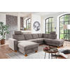 WOHNLANDSCHAFT Taupe Flachgewebe  - Taupe/Eichefarben, KONVENTIONELL, Holz/Textil (161/309/213cm) - Sit & More