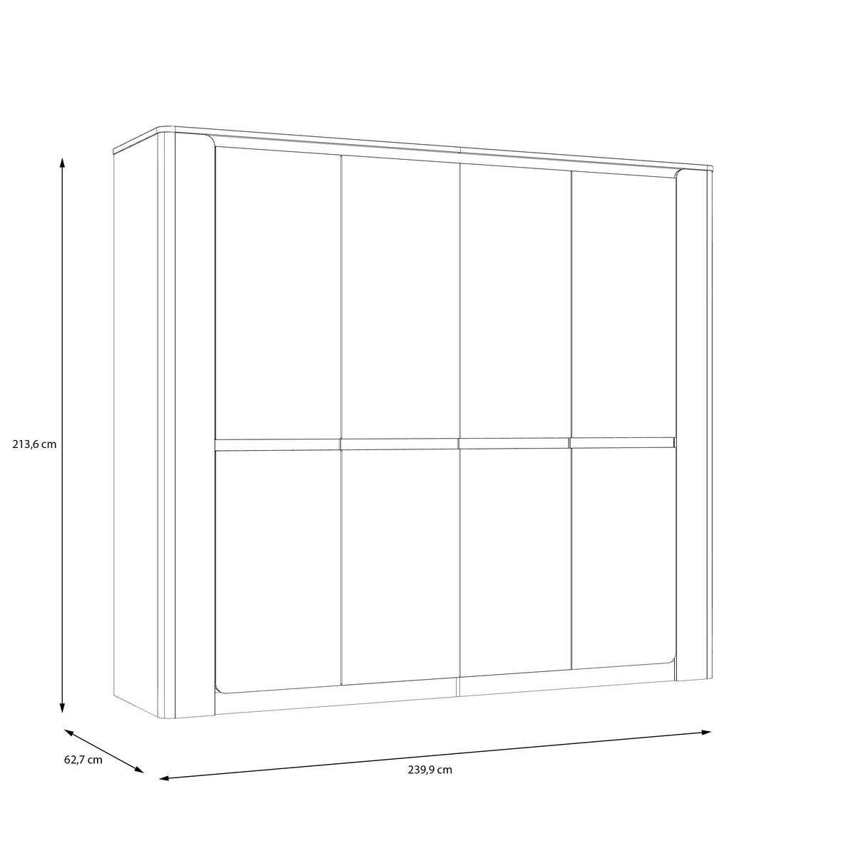 Dulap Cu Uși Rotative, 240/213,6/62,7 cm, negru, nisipiu - nisipiu/negru, Basics, plastic/metal (240/213,6/62,7cm) - Hom`in