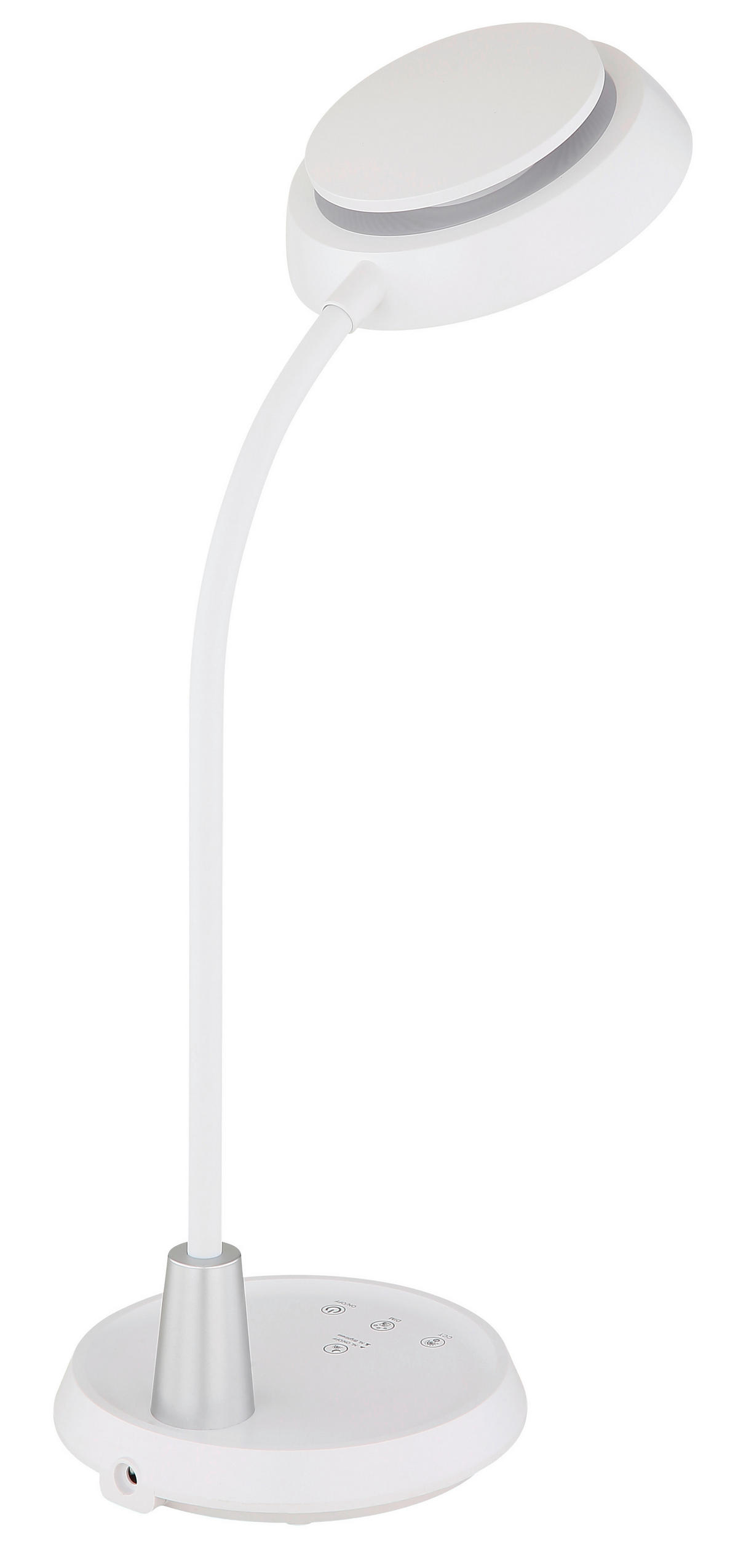 STOLNÍ LED LAMPA, dotykový stmívač, 30,6/17,2/44,8 cm - bílá/barvy stříbra, Design, plast (30,6/17,2/44,8cm) - Globo