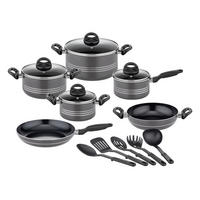 KOCHTOPFSET MILANO GREY 6-teilig  - Grau, Basics, Metall - GSW