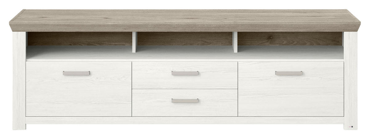 LOWBOARD  in 199,7/62,6/51,2 cm  - Eichefarben/Weiß, Design, Holzwerkstoff/Metall (199,7/62,6/51,2cm) - SetOne by Musterring