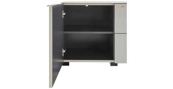 LOWBOARD  in 180/54.7/42 cm  - Kaschmir/Schwarz, Design, Glas/Holzwerkstoff (180/54.7/42cm) - Novel