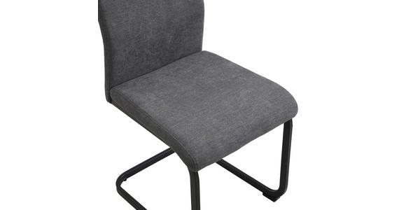 SCHWINGSTUHL  in Eisen Webstoff  - Anthrazit/Schwarz, Design, Textil/Metall (43/98/56cm) - Carryhome