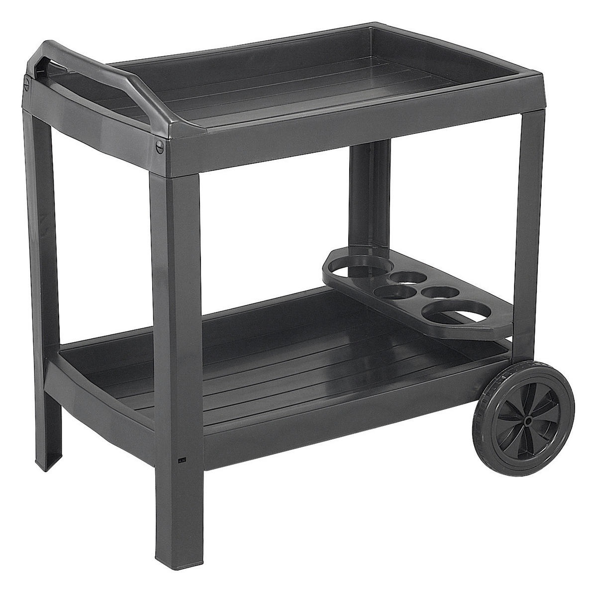 GARTEN-SERVIERWAGEN Kunststoff  - Anthrazit, KONVENTIONELL, Kunststoff (74/73/53cm)