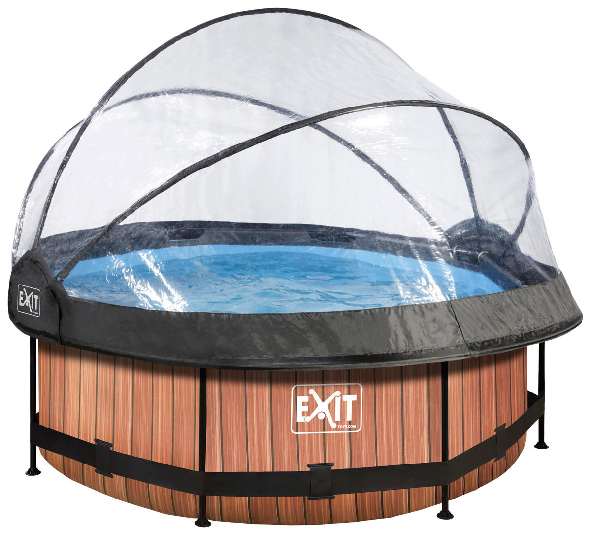 EXIT POOL WOOD 244X76 244/76 cm  - Braun, KONVENTIONELL, Metall (244/76cm) - EXIT Toys