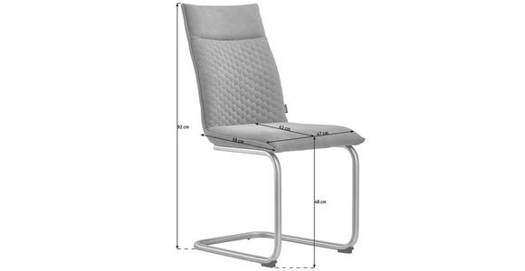 SCHWINGSTUHL in Metall, Textil Hellgrau - Edelstahlfarben/Hellgrau, Design, Textil/Metall (47/92/59cm) - Xora