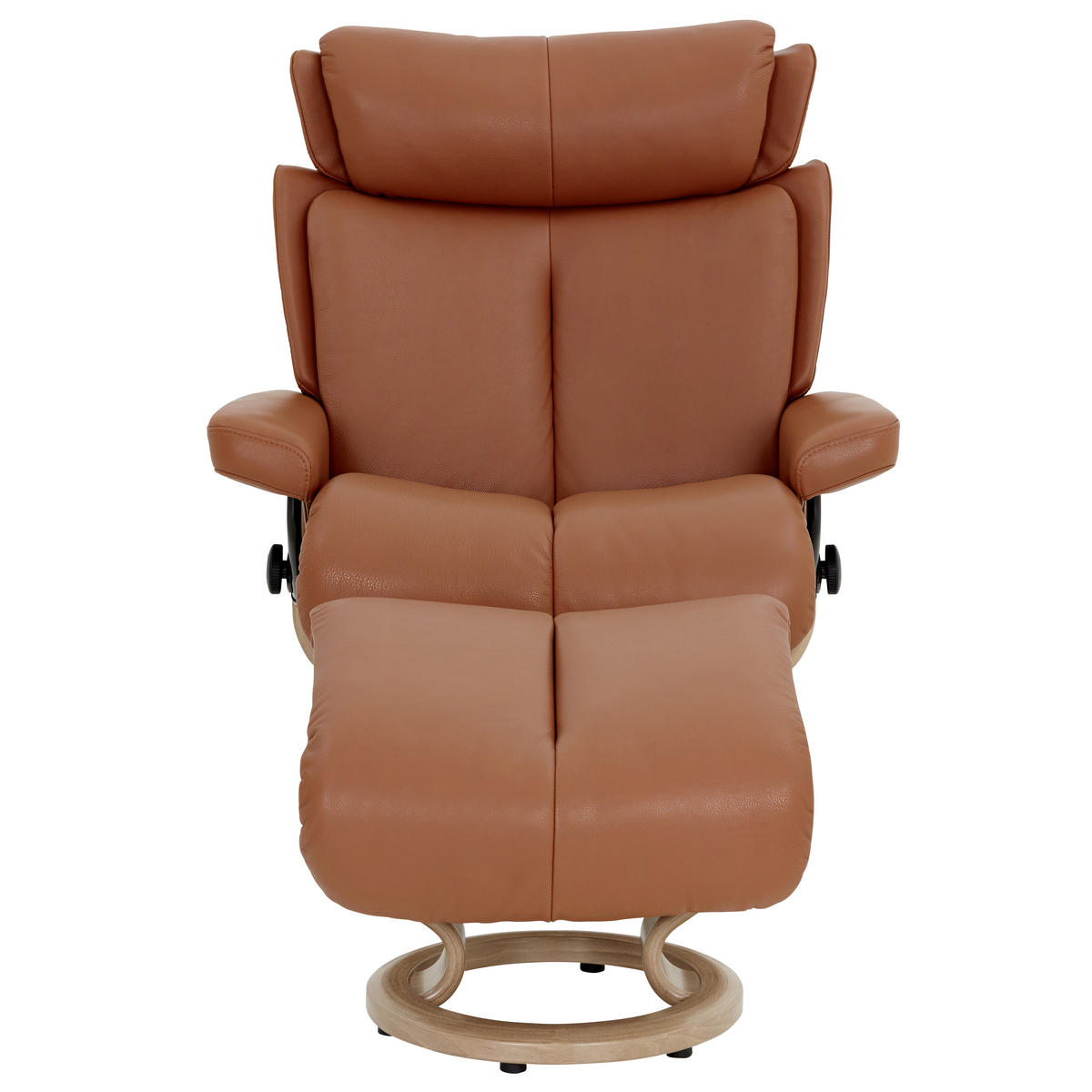 RELAXSESSELSET in Holz, Leder Braun  - Eichefarben/Braun, Natur, Leder/Holz (90/101-111/82cm) - Stressless