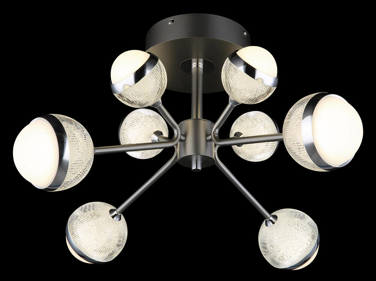 LED-DECKENLEUCHTE 56 W  61/29 cm    - Klar/Titanfarben, Konventionell, Kunststoff/Metall (61/29cm) - Globo