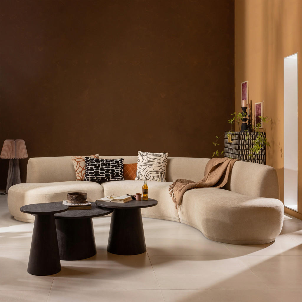 Thumbnail - Livetastic Couchtisch Vito, Dunkelbraun, Holzwerkstoff, rund, konisch, 80x40x80 cm, Wohnzimmer, Wohnzimmertische, Coucht...