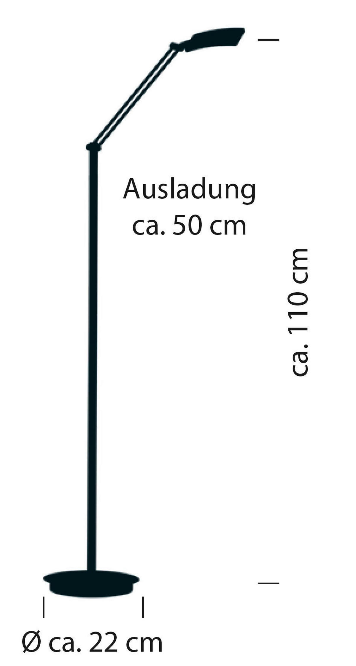 LED-STEHLEUCHTE 22/110 cm    - Taupe, Design, Metall (22/110cm) - Hell
