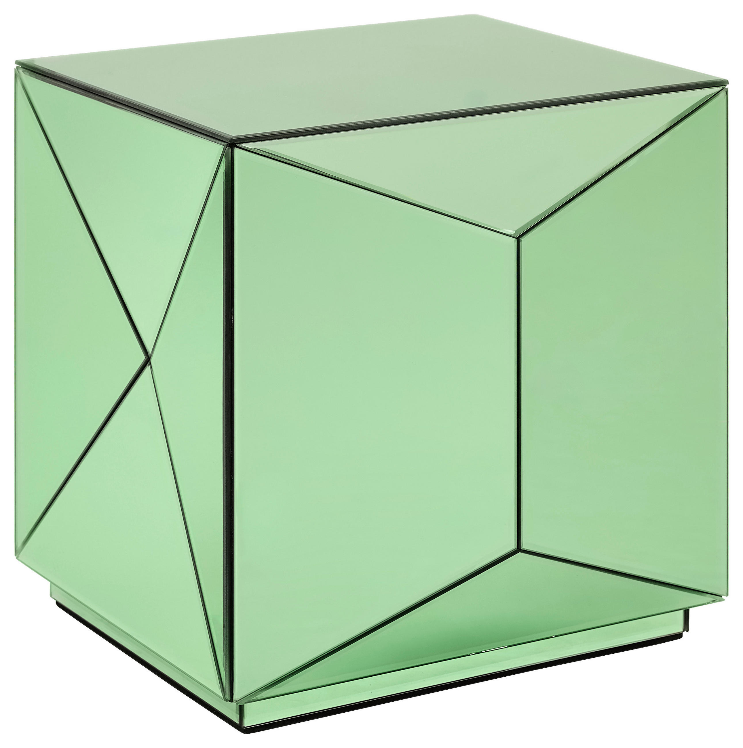 BEISTELLTISCH 40/40/40 cm Grün quadratisch  - Grün, Trend, Glas/Holzwerkstoff (40/40/40cm) - Novel